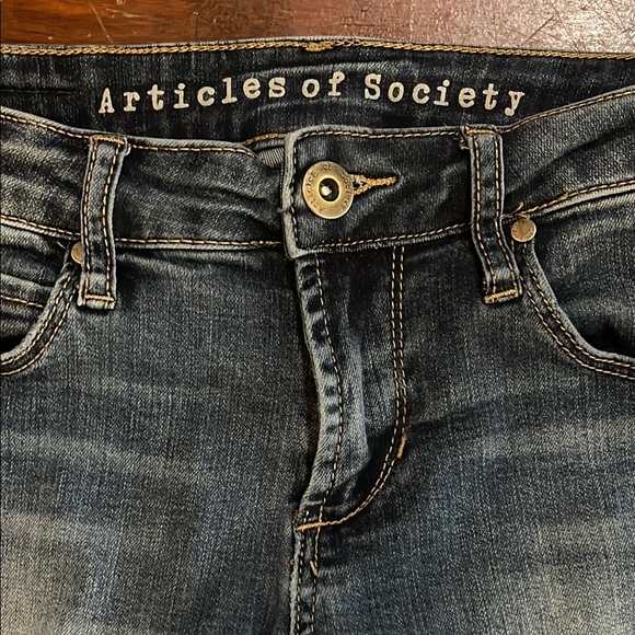 Articles Of Society Blue Skinny Jeans with Distressed Details - Picture 2 of 9